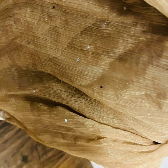 NWT Handmade Golden Sparkle Scarf by Sana – Elegant Evening Style - Picture 4 of 12